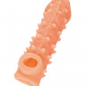 Насадка KOKOS реалистичная с дополнительной стимуляцией, TPE, телесная, 15.6 см