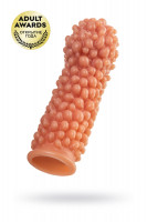 Насадка KOKOS с дополнительной стимуляцией, реалистичная, TPE, телесная, 16.5 см