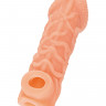 Насадка KOKOS реалистичная с дополнительной стимуляцией, TPE, телесная, 15.6 см