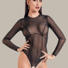 Эротическое боди Waname Grace с длинными рукавами черное