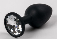 Пробка силиконовая черная с прозрачным стразом 7,1 х 2,8 см 47120-MM