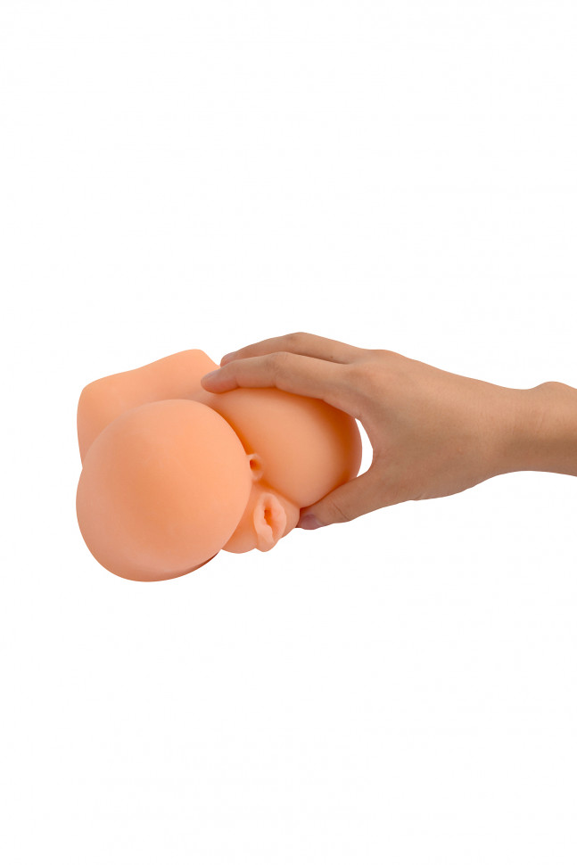 Мастурбатор реалистичный вагина+анус, XISE Emily, TPR, телесный, 16,5 см.