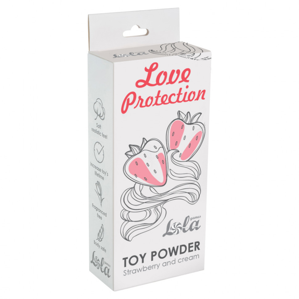 Пудра для игрушек ароматизированная Love Protection Клубника со сливками 30гр 1820-01Lola