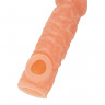 Насадка KOKOS реалистичная с дополнительной стимуляцией, TPE, телесная,13,8 см