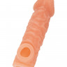 Насадка KOKOS реалистичная с дополнительной стимуляцией, TPE, телесная,13,8 см