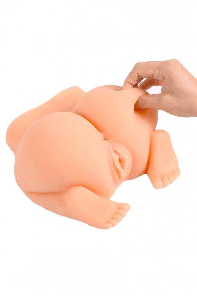 Мастурбатор реалистичный вагина+анус, XISE , TPR, телесный, 22 см
