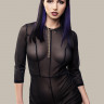 Эротический комбинезон Waname Preciosity с рукавами ¾ черный (54-56)