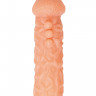 Насадка KOKOS реалистичная с дополнительной стимуляцией, TPE, телесная, 15.6 см