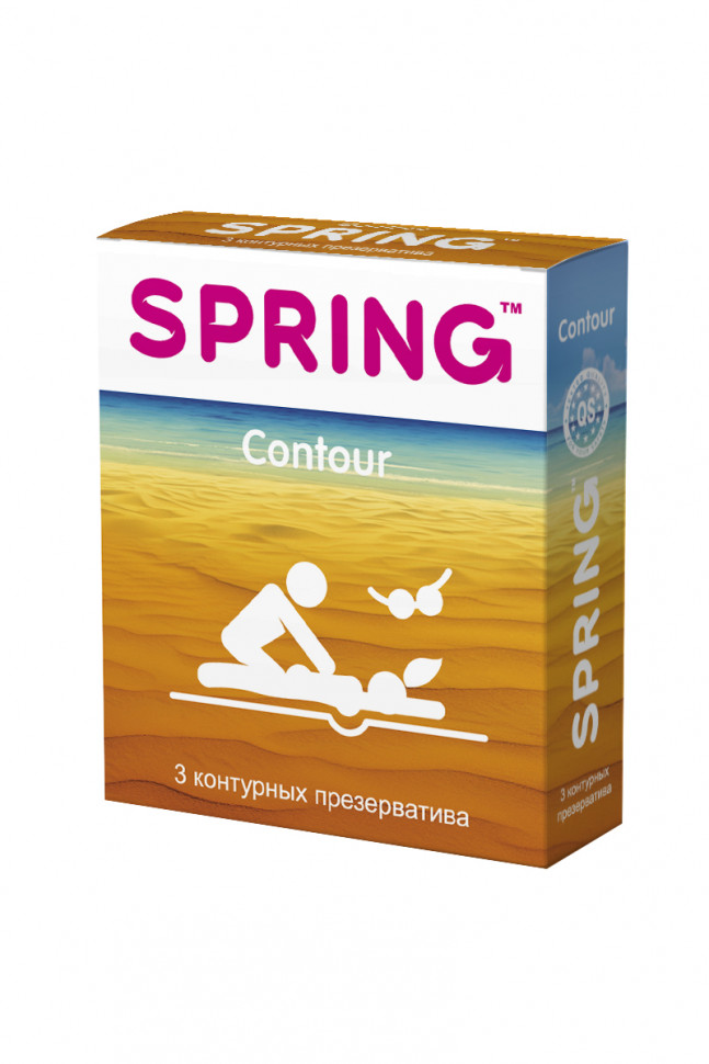 Презервативы Spring Contour, контурные, латекс, 17,5 см, 3 шт