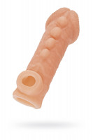 Насадка KOKOS реалистичная с дополнительной стимуляцией, TPE, телесная, 13,8 см
