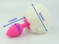 Пробка силиконовая с белым хвостом Задорный Кролик 47188-MM