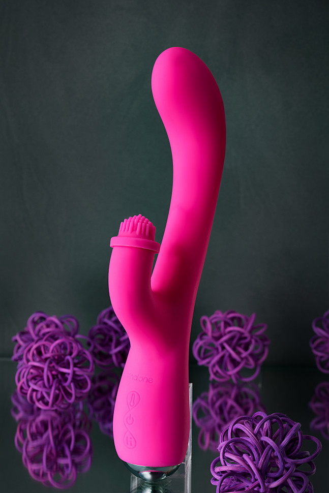Вибратор с клиторальным стимулятором Nalone Idol, Силикон, Розовый, 22,4 см