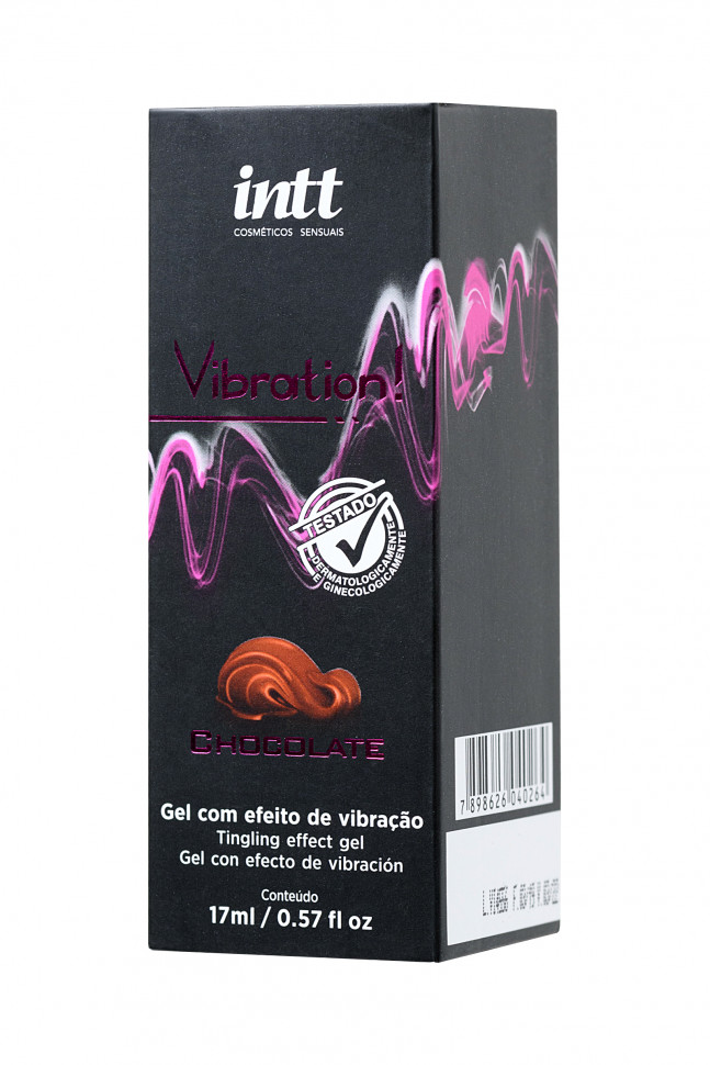 Жидкий массажный гель INTT VIBRATION Chocolate с эффектом вибрации и ароматом шоколада, 17 мл