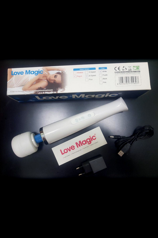 Вибромассажёр  Love Magic HV-270-VR018 силикон, белый, 32 см