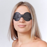 Маска на глаза кожаная черная 3086-1