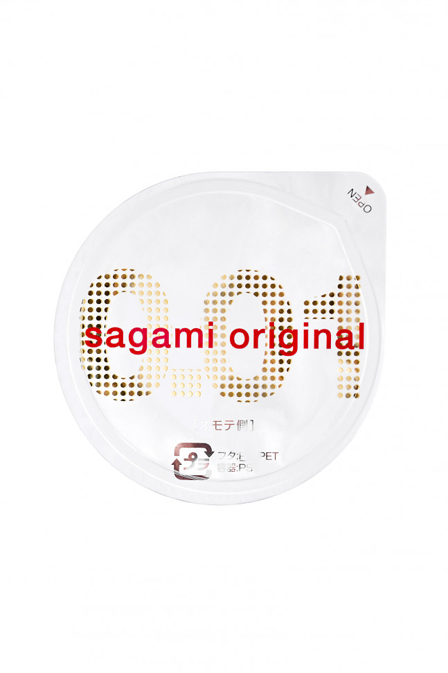 Презервативы Sagami, original 0.01, полиуретан, 17 см, 5,5 см, 1 шт.