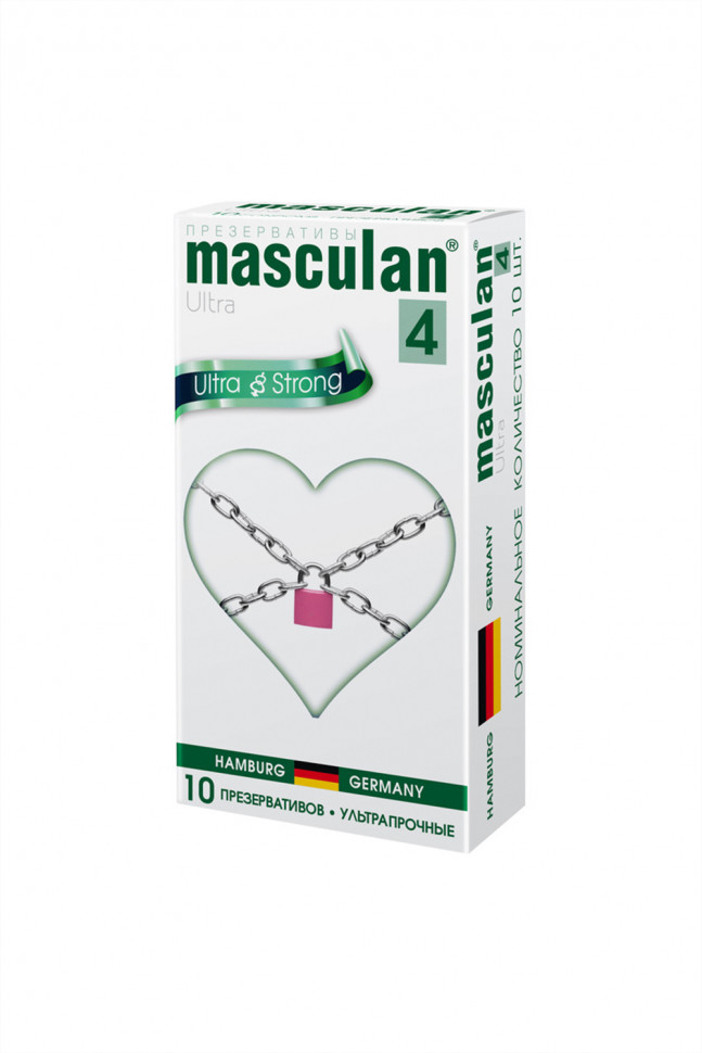 Презервативы Masculan, ultra 4, ультрапрочные, 19 см, 3,4 см, 10 шт.(Ultra Safe Black № 10)